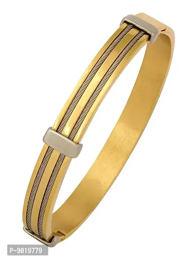 Zivom#174; Rope 18K Gold Silver 316L Stainless Steel Kada Bracelet For Men