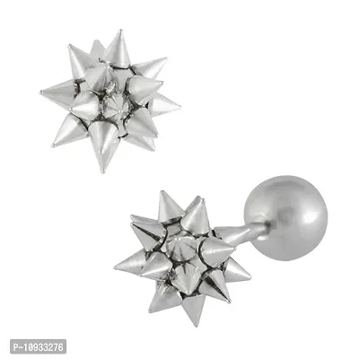 Alluring Silver Stainless Steel  Studs For Men