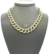 Pyramid Jewelers Mens Iced Out Hip Hop Gold tone CZ Miami Cuban Link Chain Choker Necklace (18)-thumb4