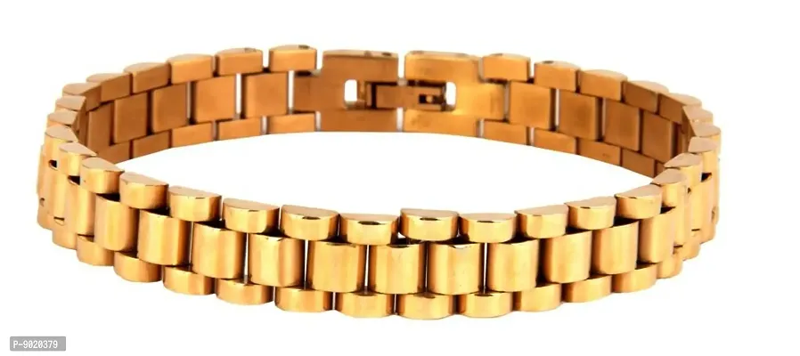 Zivom 316L Stainless Steel 22K Gold Plated Reverse Men Bracelet-thumb0