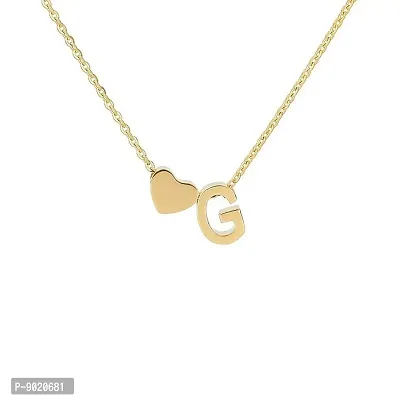 Zivom Initial Charm Letter Alphabet G And Heart Love Customized Necklace Pendant Chain for Girls