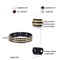 ZIVOM Titanium Black Gold Magnet Health Therapy Bio Energy Bracelet for Men-thumb4
