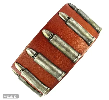 Zivom#174; Men Genuine Brown Tan Leather Bullet Wrist Band Bracelet For Men