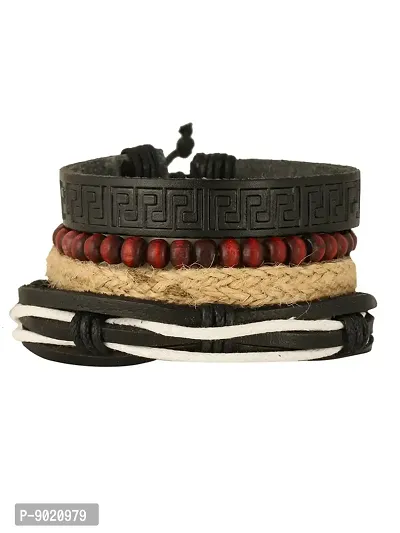 Zivom#174; Multi Strand Handcrafted Leather Wrist Band Casul Bracelet Men-thumb2