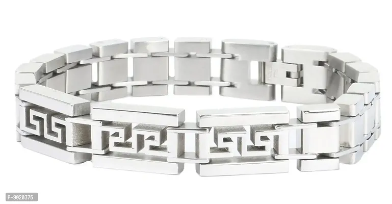 Zivom Solid Stainless Steel Geometric Dual Side Bracelet For Men