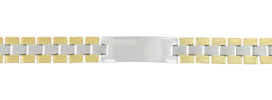 Zivom#174; Biker Id Stainless Steel 18K Gold Pt. Matt Finish Bracelet For Boy Men-thumb3