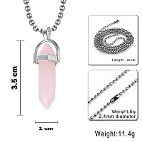 Zivom#174; Hexagon Bullet Pencil Natural Rose Pink Quartz Crystal Stone Pendant Locket Necklace Chain For Men Women-thumb1