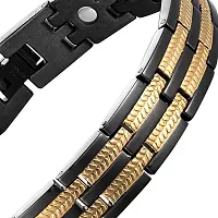 ZIVOM Titanium Black Gold Magnet Health Therapy Bio Energy Bracelet for Men-thumb1