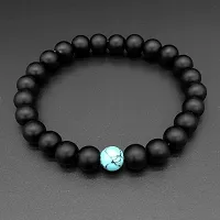 Zivom#174; Turquoise Onyx Beads Glossy Black Stretchable Distance Bracelet-thumb1