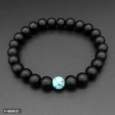 Zivom#174; Turquoise Onyx Beads Glossy Black Stretchable Distance Bracelet-thumb2