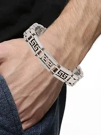 Zivom Solid Stainless Steel Geometric Dual Side Bracelet For Men-thumb2