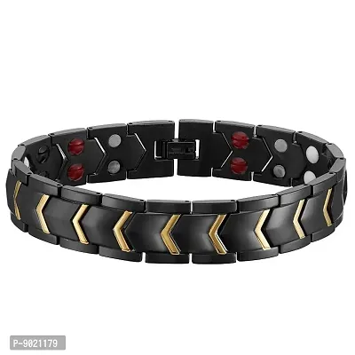 ZIVOM Titanium Black Gold Magnet Health Therapy Bio Energy Bracelet for Men