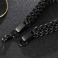 ZIVOM Gold Plated Stainless Steel Bracelet for Men (Black_62gm)-thumb3