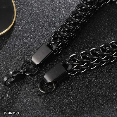 ZIVOM Gold Plated Stainless Steel Bracelet for Men (Black_62gm)-thumb4