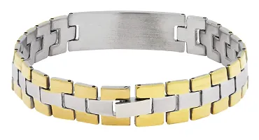 Zivom#174; Biker Id Stainless Steel 18K Gold Pt. Matt Finish Bracelet For Boy Men-thumb2