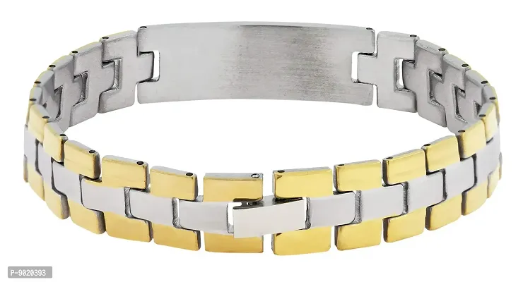 Zivom#174; Biker Id Stainless Steel 18K Gold Pt. Matt Finish Bracelet For Boy Men-thumb3