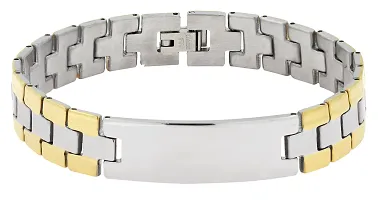 Zivom#174; Biker Id Stainless Steel 18K Gold Pt. Matt Finish Bracelet For Boy Men-thumb1