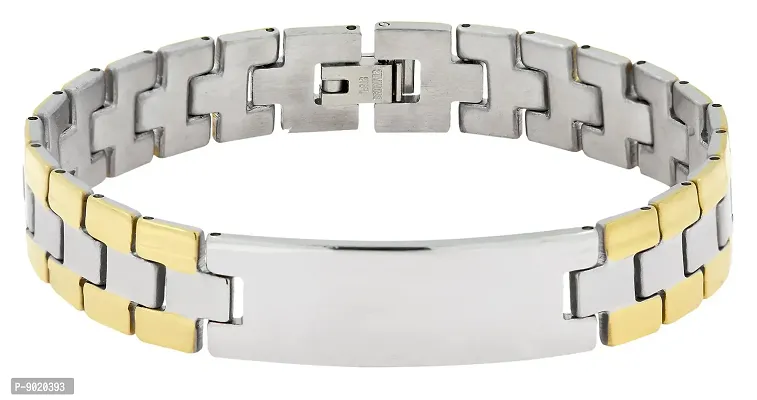 Zivom#174; Biker Id Stainless Steel 18K Gold Pt. Matt Finish Bracelet For Boy Men-thumb2