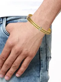 Zivom#174; Rope 18K Gold Silver 316L Stainless Steel Kada Bracelet For Men-thumb3