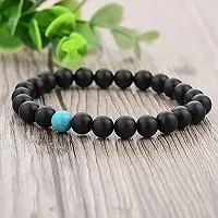 Zivom#174; Turquoise Onyx Beads Glossy Black Stretchable Distance Bracelet-thumb2