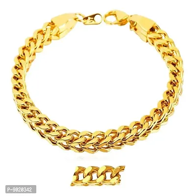 Zivom#174; 316L Stainless Steel 18K Gold Plated Wheat Design Bracelet For Men-thumb3