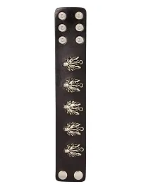 Zivom#174; Tiger Funky Genuine Handcrafted Black Leather Bracelet for Men-thumb3