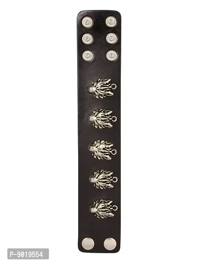Zivom#174; Tiger Funky Genuine Handcrafted Black Leather Bracelet for Men-thumb4