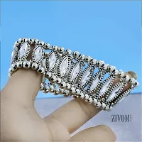 ZIVOM Oxidized Silver Brass  Cubic Zirconia Bracelet for Women (Silver_33gm)-thumb3