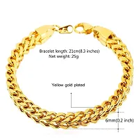 Zivom#174; 316L Stainless Steel 18K Gold Plated Wheat Design Bracelet For Men-thumb1
