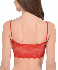 Stylish Red Lace Solid Bra For Women-thumb4