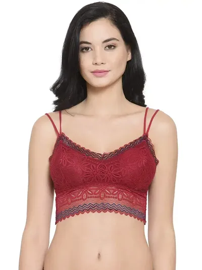 Stylish Lace Solid Bra For Women