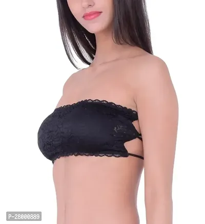 Stylish Black Cotton Blend Solid Bra For Women-thumb3