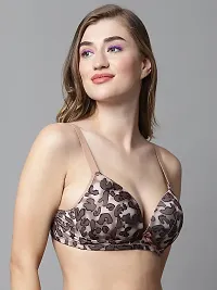 Stylish Brown Polyester Spandex Animal Bras For Women-thumb2