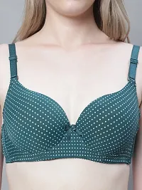 Stylish Green Polyester Spandex Polka Dots Bras For Women-thumb4