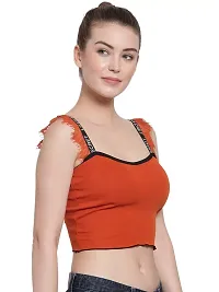 Stylish Orange Cotton Solid Bra For Women-thumb1
