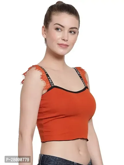 Stylish Orange Cotton Solid Bra For Women-thumb2
