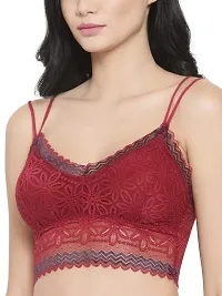 Stylish Red Lace Solid Bra For Women-thumb3