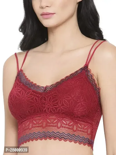 Stylish Red Lace Solid Bra For Women-thumb4