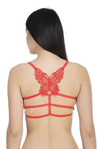 Stylish Red Cotton Blend Solid Bra For Women-thumb1