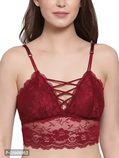 Stylish Maroon Cotton Solid Bra For Women-thumb5