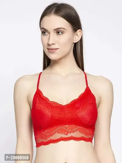 Stylish Red Lace Bra For Women-thumb0