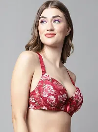 Stylish Red Net Floral Bras For Women-thumb2