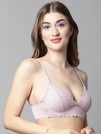 Stylish Pink Polyester Spandex Solid Bras For Women-thumb2