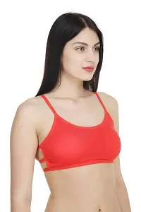 Stylish Red Cotton Blend Solid Bra For Women-thumb4