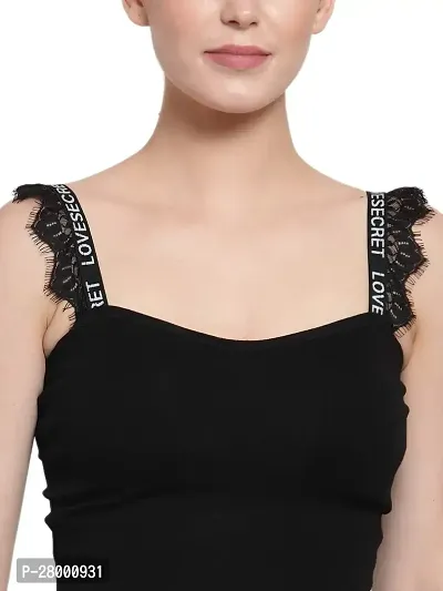 Stylish Black Cotton Solid Bra For Women-thumb5