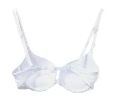 Stylish White Polyester Spandex Solid Bra For Women-thumb1