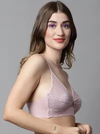 Stylish Pink Polyester Spandex Solid Bras For Women-thumb2