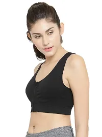 Stylish Black Cotton Blend Solid Bra For Women-thumb3