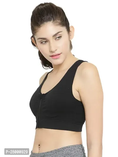 Stylish Black Cotton Blend Solid Bra For Women-thumb4