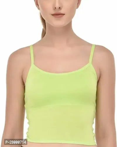 Stylish Green Cotton Blend Solid Bra For Women